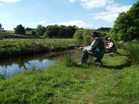 Fly Fishing River Dart at Two Bridges Hotel on Dartmoor Fly Fishing River Dart at Two Bridges Hotel on Dartmoor