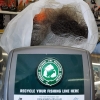 Bin to recycle used fishing line